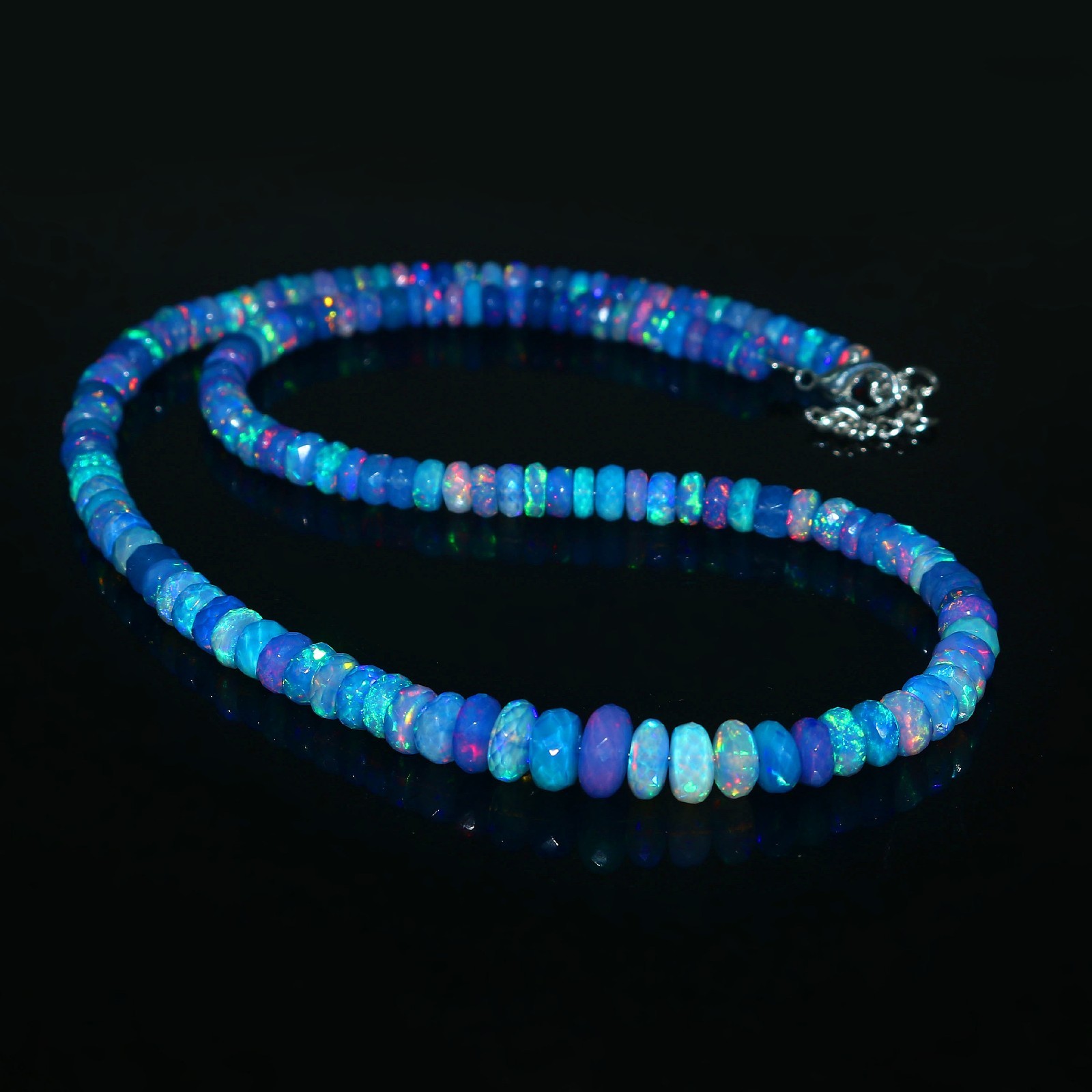 Natural Opal Beads Rondelle Opal beads Blue Color Opal Necklace Gift For Dad
