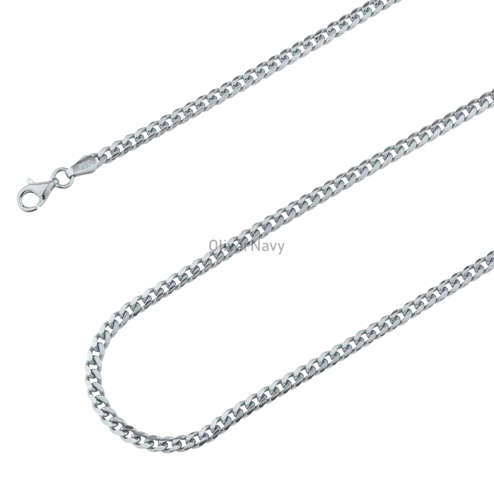Men’s Miami Cuban Link Chain Solid 925 Sterling Silver 3.2mm Italian – Brand New