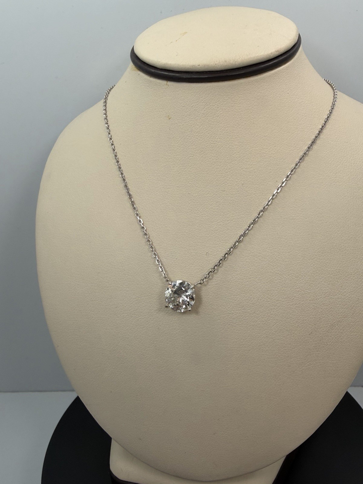 14kt White Gold 3.02ct Natural Diamond Pendant – GIA Certified