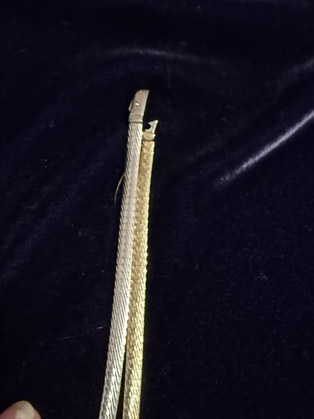 Vintage Omega Reversible 14 K Yellow/White Gold Necklace 18 In Approximately 18G