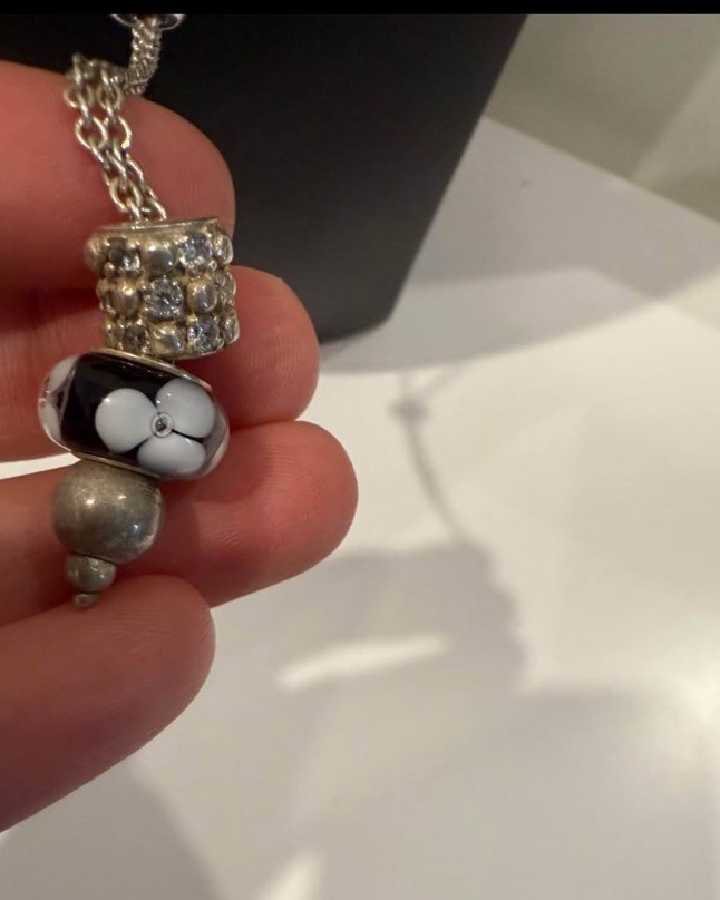 925 Sterling Silver Charm Pendant Lariat Chain Necklace 16.0g