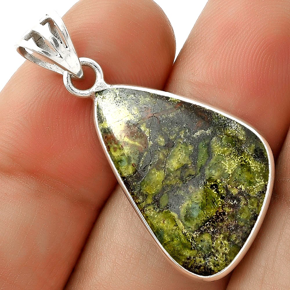 Dragon Blood Stone – South Africa 925 Sterling Silver Pendant Jewelry P-1001