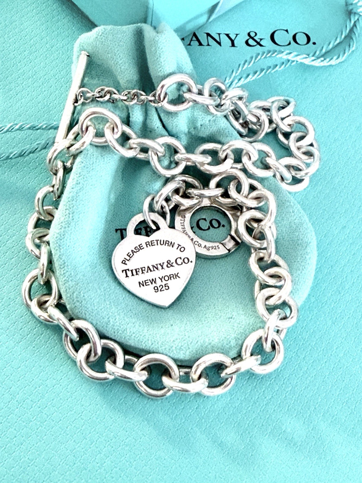 Tiffany & Co Return to Tiffany Heart Pendant Toggle Necklace Silver 15.5″