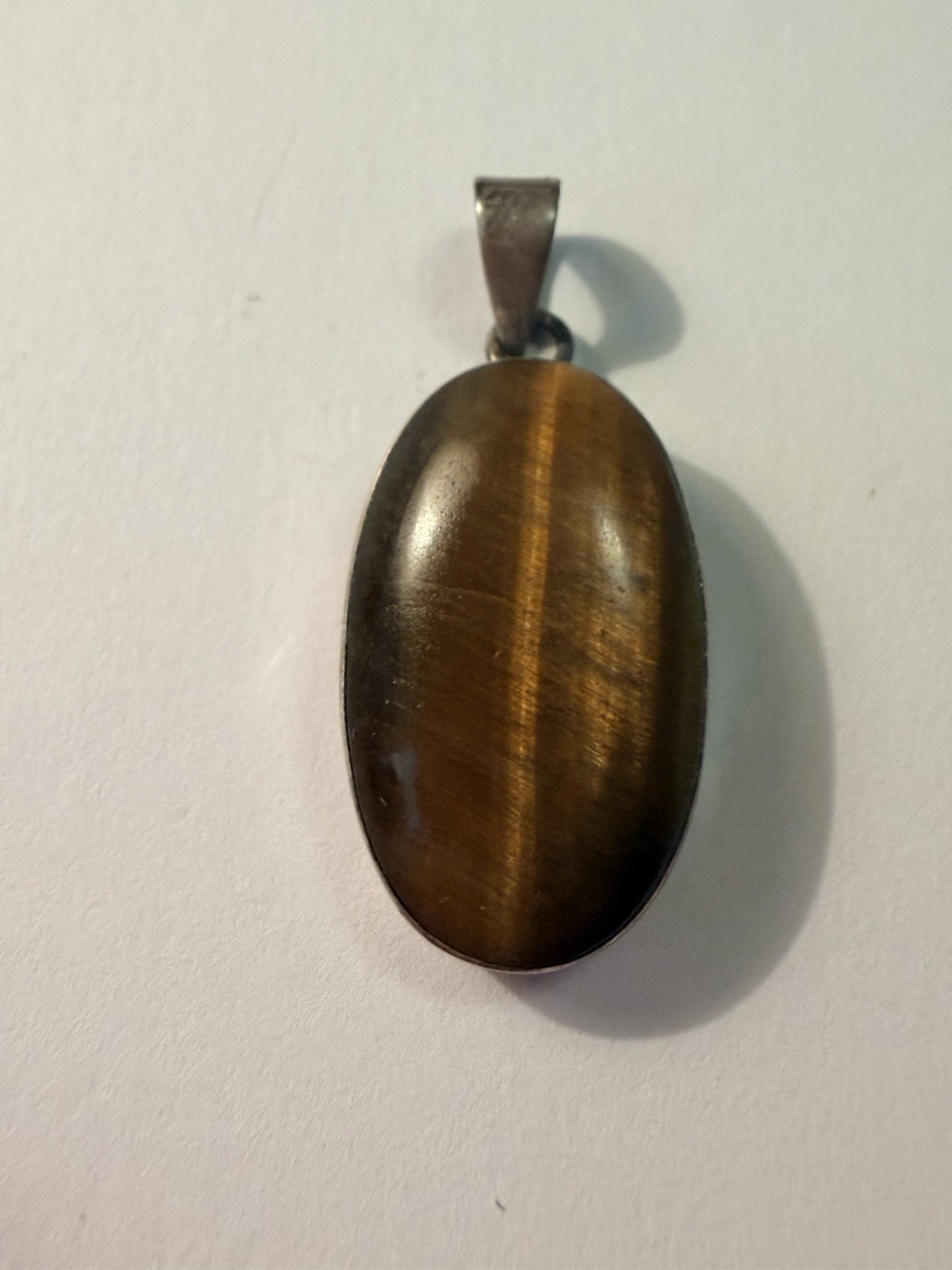 Tiger’s Eye Pendant Sterling Silver Vintage