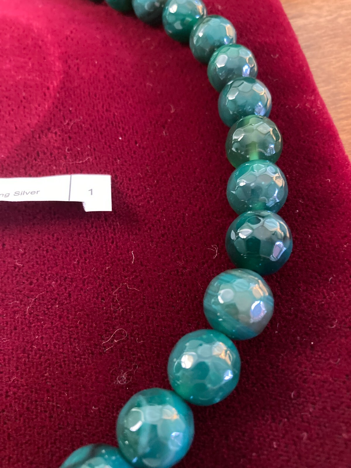 12 mm Green Verde Onyx Faceted Bead Necklace .925 Lobster Clasp 500.00 ctw.