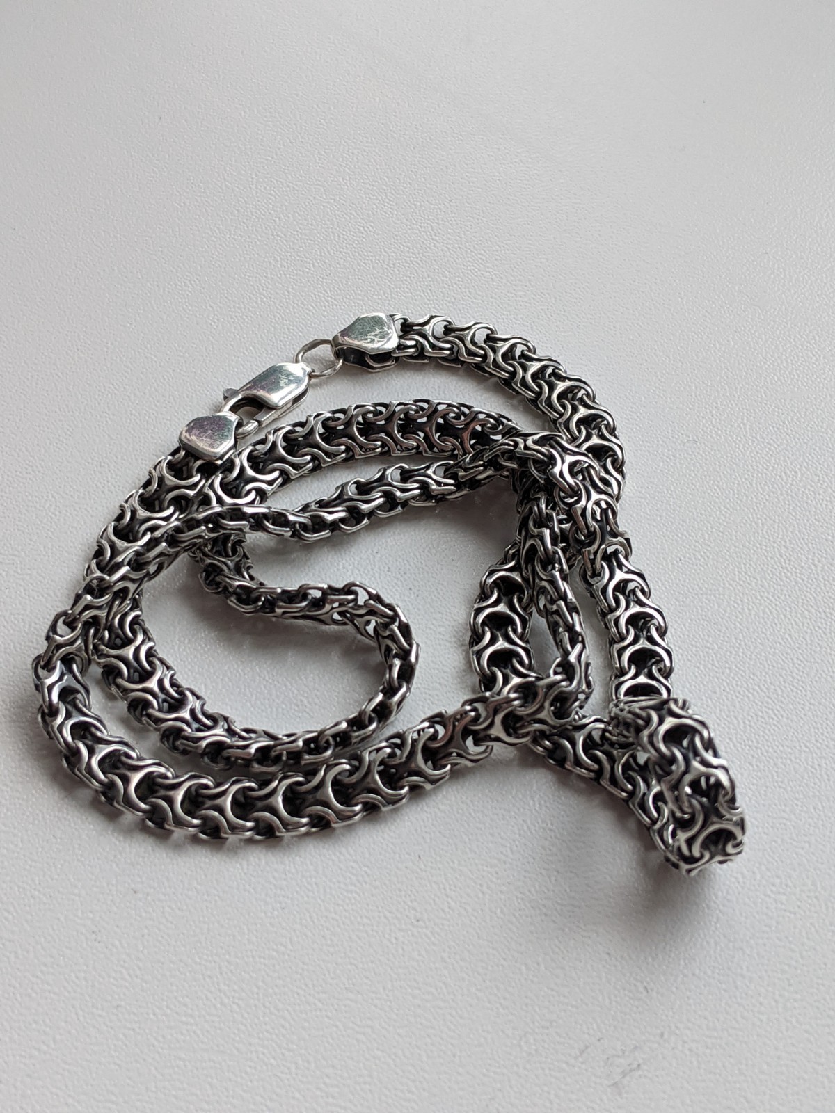 Solid 925 Sterling Silver Chain Necklace 65cm 25.6″ Heavy Mens 49.39g Jewelry
