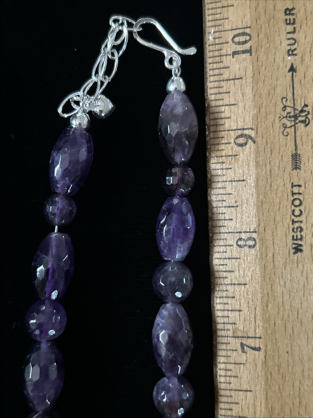 Jay King Mine Finds DTR Sterling Silver Purple Amethyst Necklace 20”-22 NIB