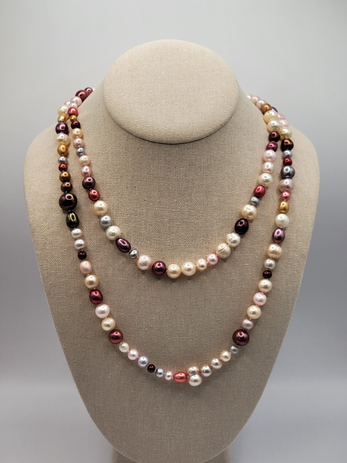 Honora Pearl Necklace 62″ Multi-Colored No Metal Hand Knotted