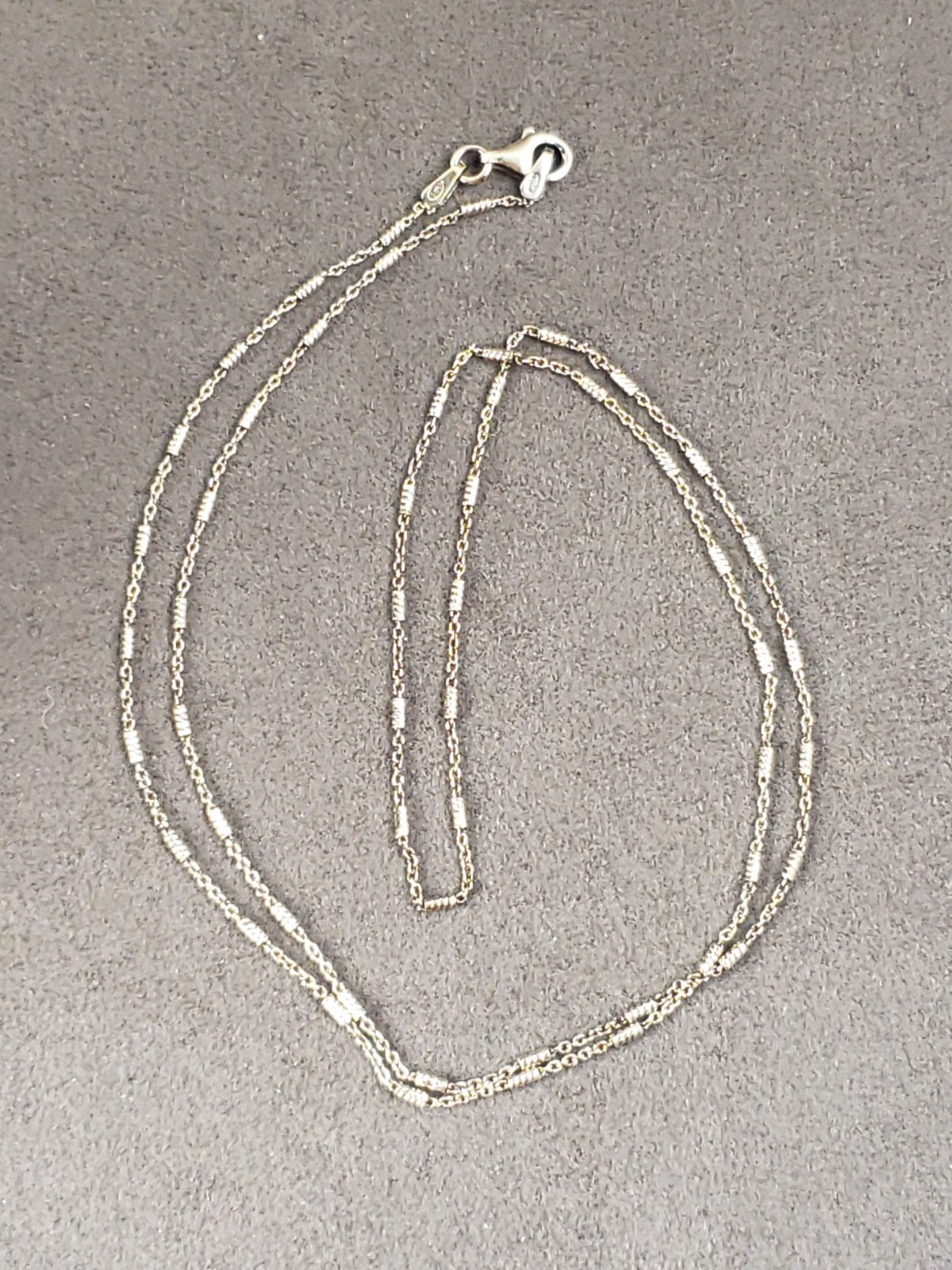 UNIQUE GOLD TONE STERLING SILVER THIN BAR & OVAL LINK CHAIN 23″