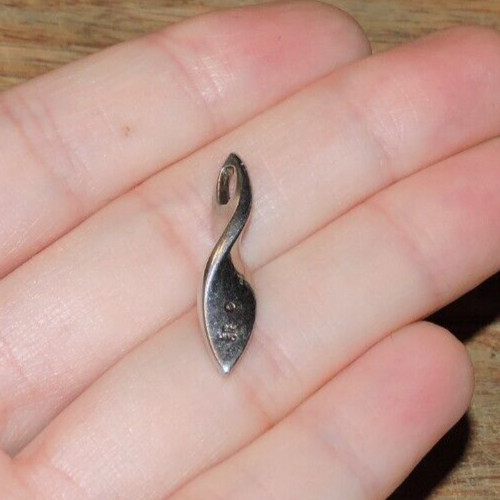 Signed HDO Small DIAMOND Sterling Silver 925 Asymmetrical Modern Pendant
