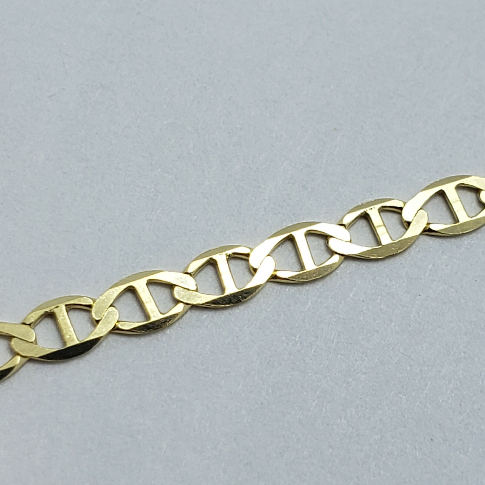 10K Solid Yellow Gold Mariner Anchor Link Chain Necklace 3mm Men Women 16″~30″