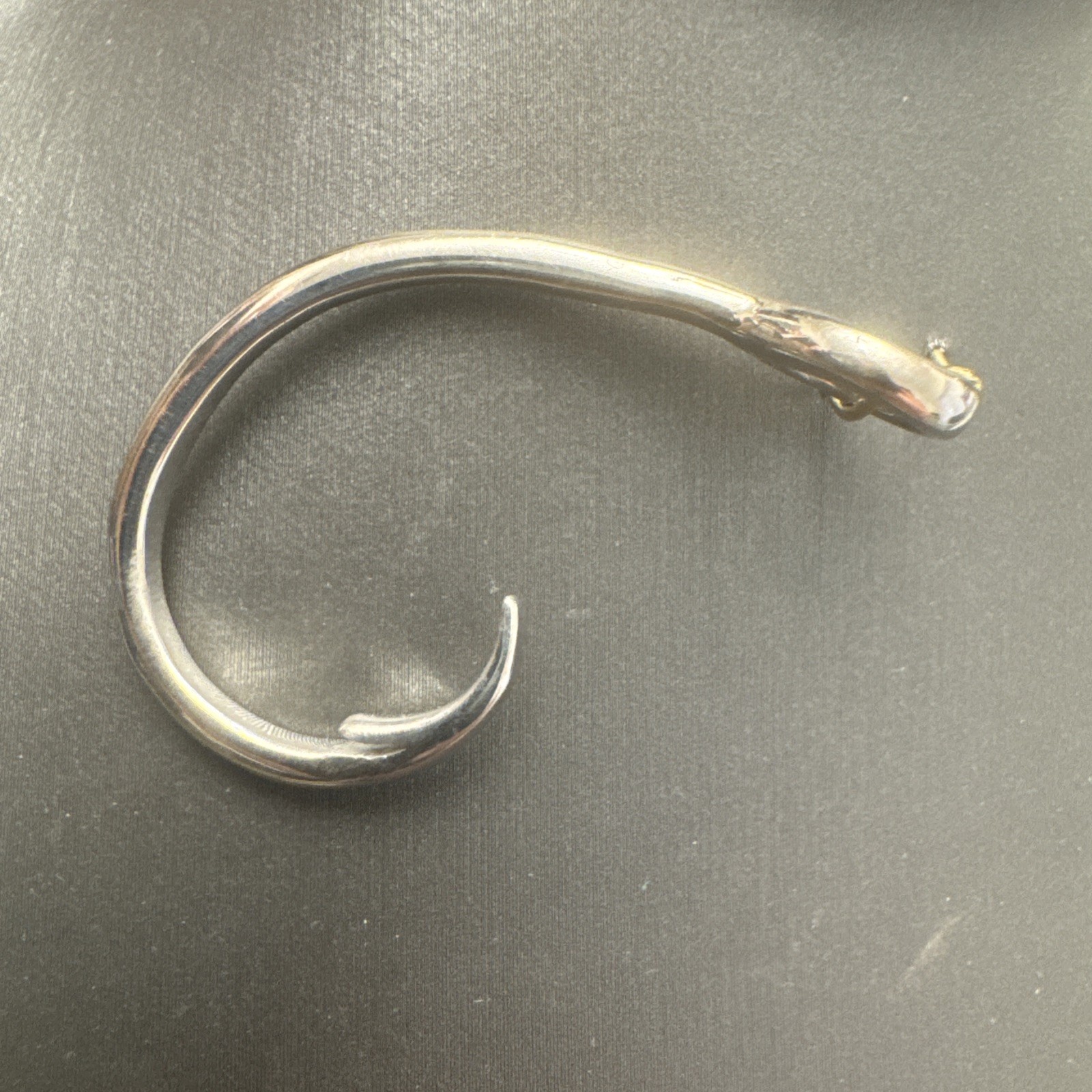 925 Sterling Silver Fish Hook Pendant Fishing Love Catch Bait