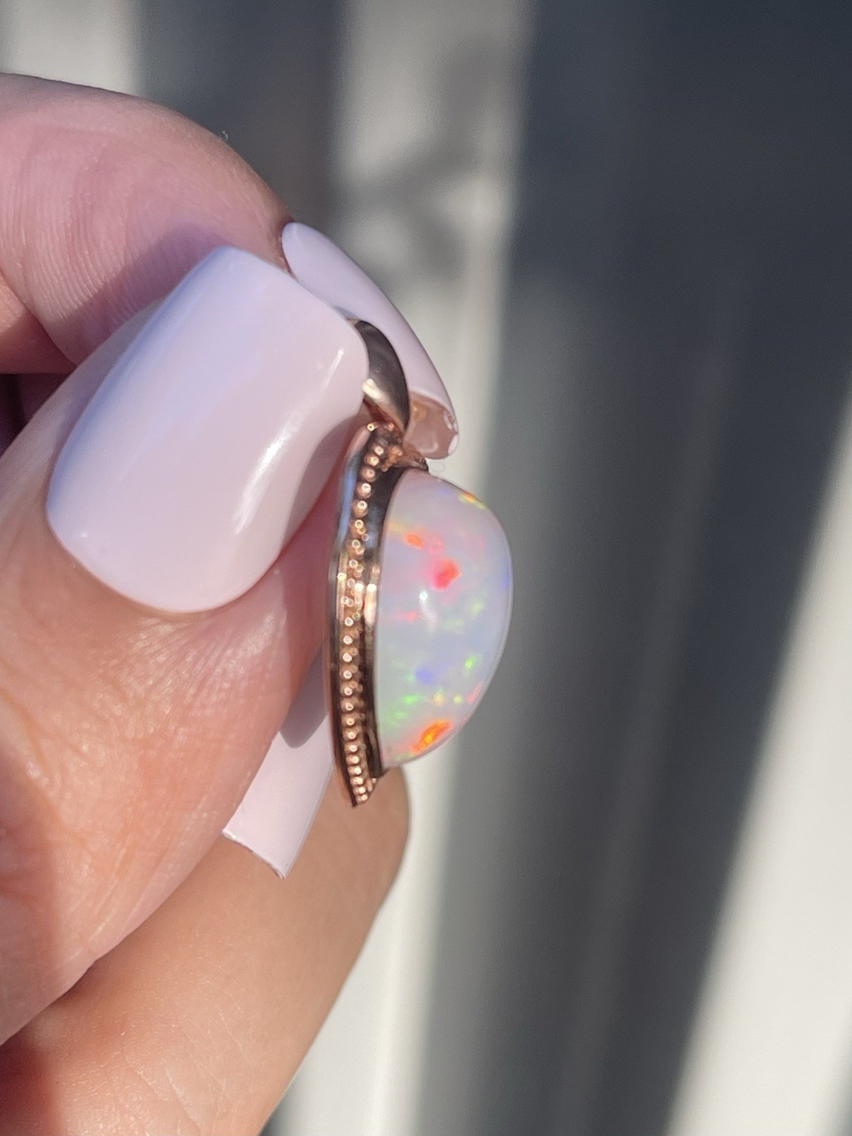 New 7.1ct Natural Solid Opal Love Heart Pendant In 9ct Rose Gold