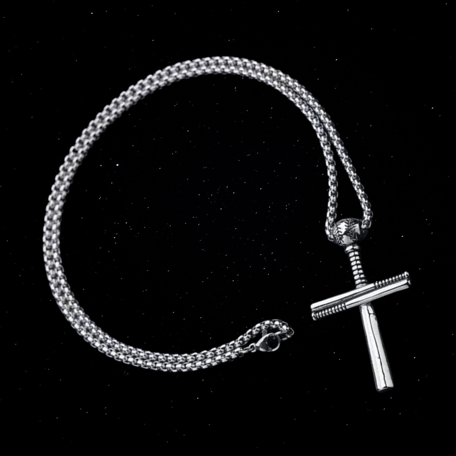 Waterproof Silver Cross Necklace 316L Stainless Steel Unisex 22” Pendant Gift