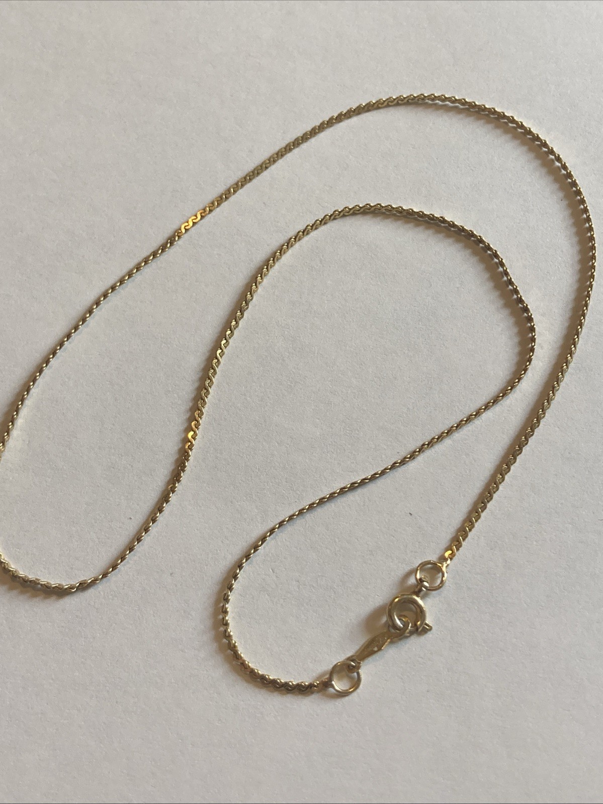 12k Gold Filled Yellow Serpentine Chain Necklace 15”