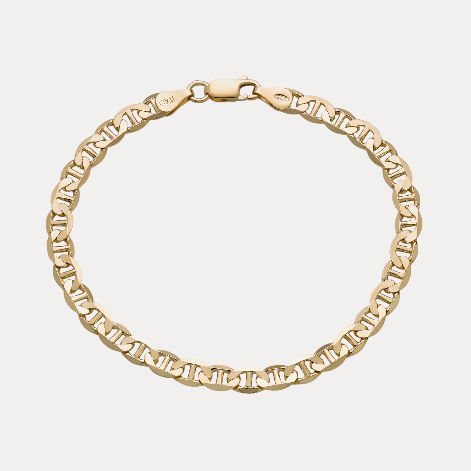 5mm Mariner Link Bracelet – Real Solid 925 Sterling Silver Or 14k Gold Vermeil