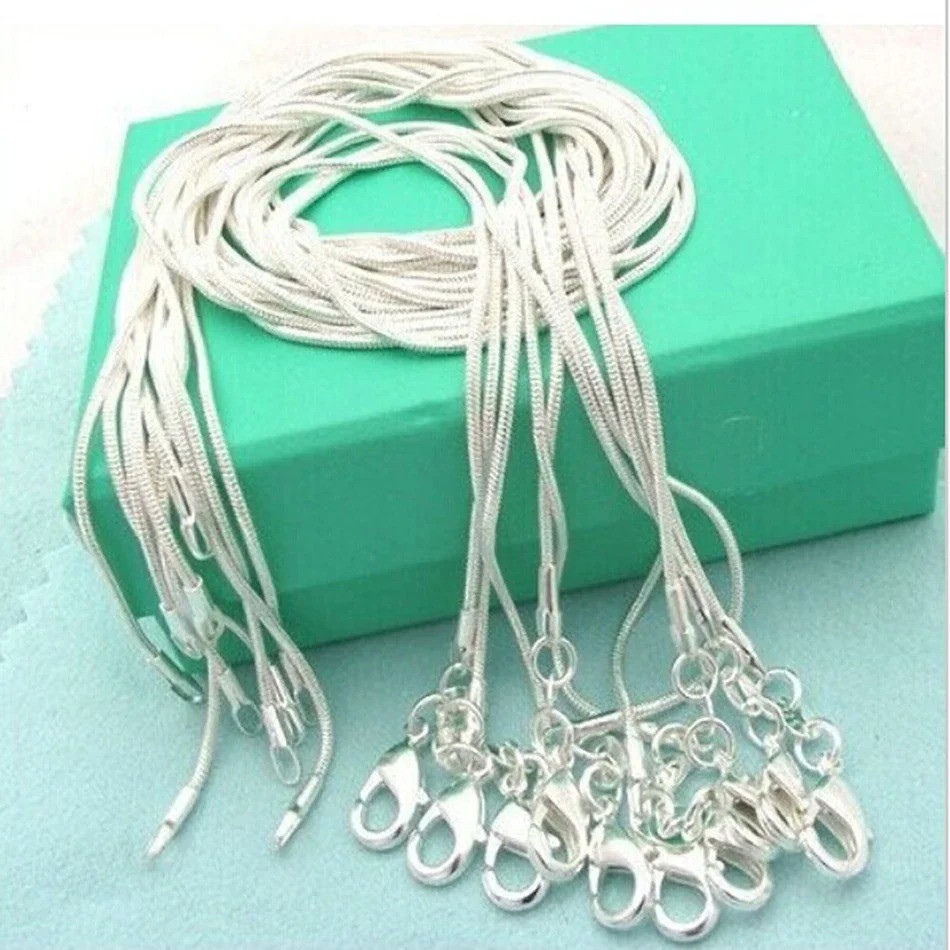 925 STERLING SILVER SNAKE CHAIN NECKLACE SHINY STAMP BRAND NEW NON-TARNISH