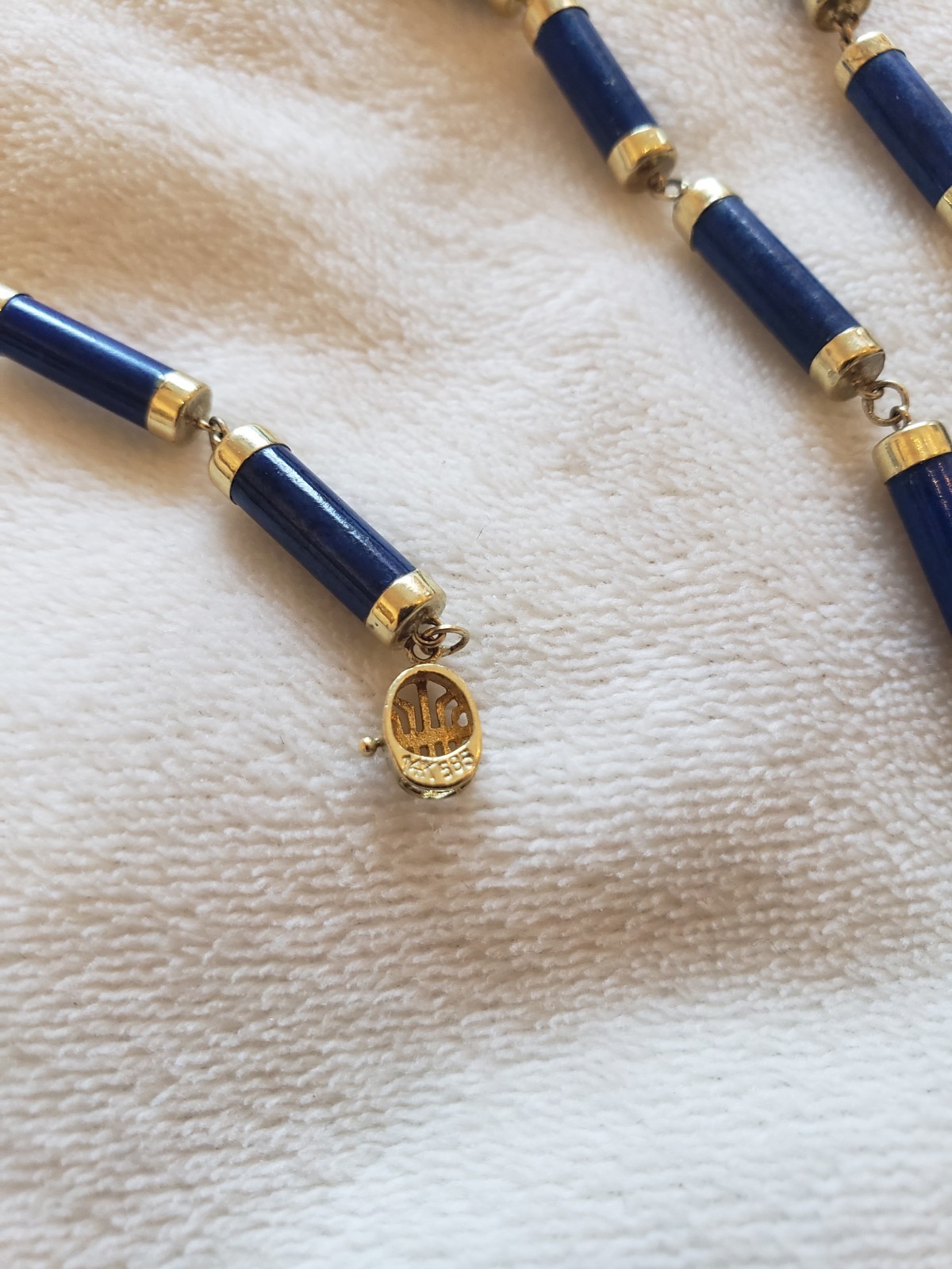 14k And Lapis Modern/Fashion Necklace Marked 14k
