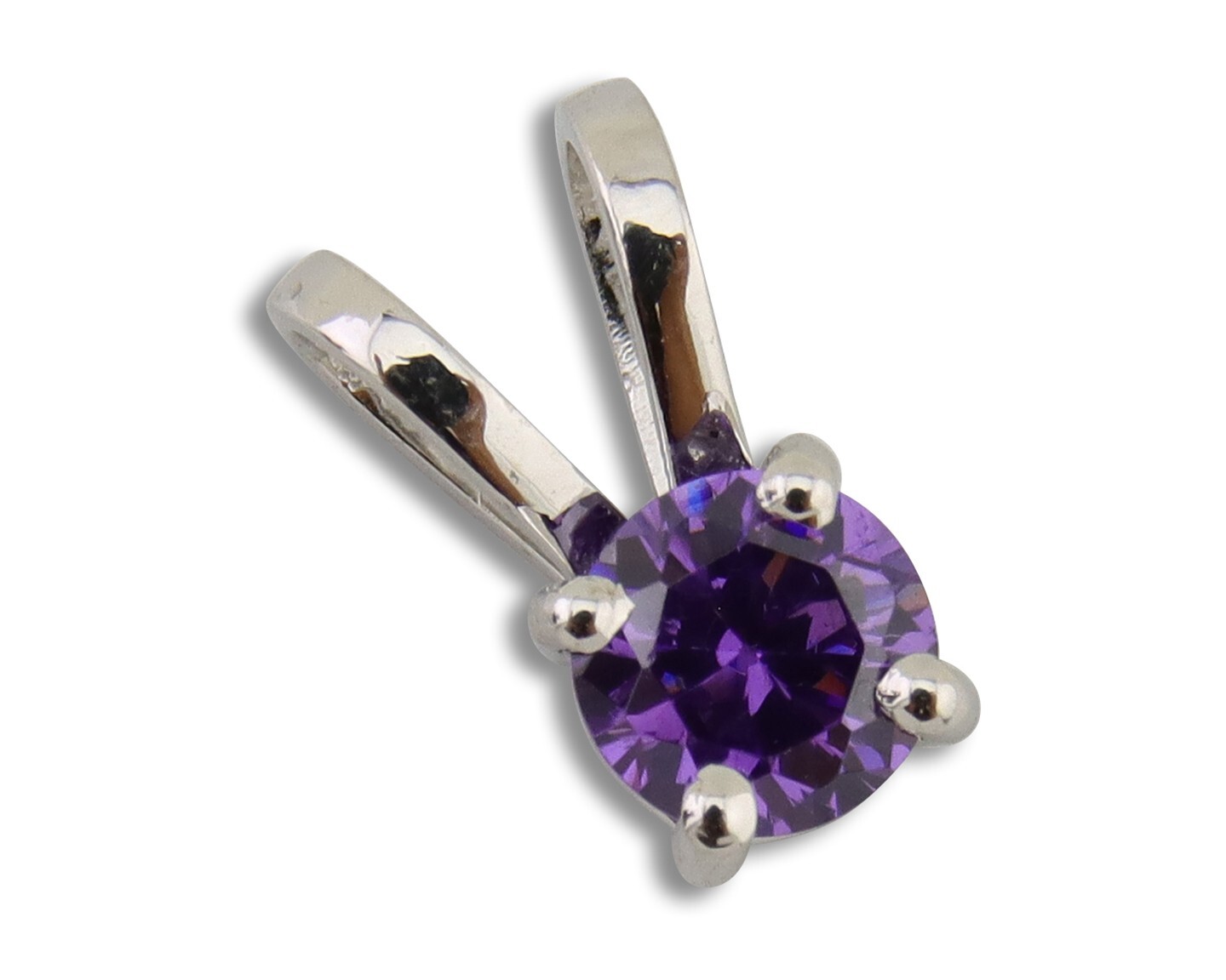 June Birthstone Pendant Set in 14k Solid White Gold