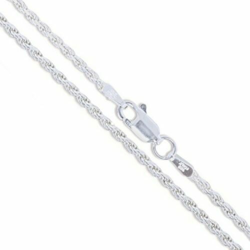 Sterling Silver Necklace Diamond-Cut Rope Chain 1.2mm 925 Sterling Silver Rope
