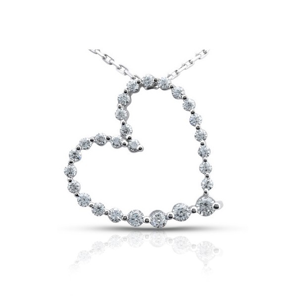 0.90ctw E VS2 Round Brilliant Earth Mined Certified Diamonds White Gold Pendant