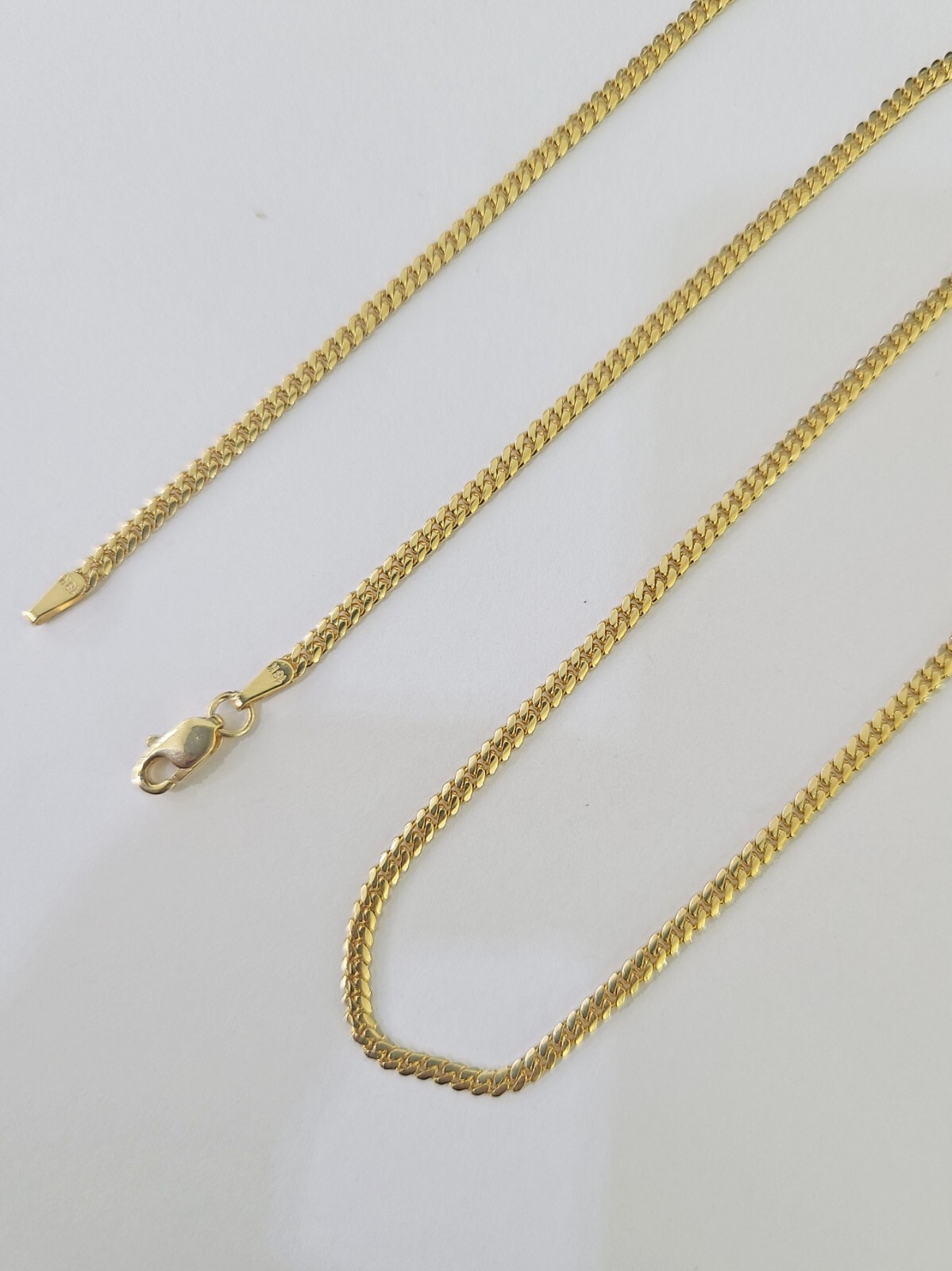 18k Real Solid Miami Cuban Chain Yellow Gold 2mm 18″-24″ Inch Genuine Necklace