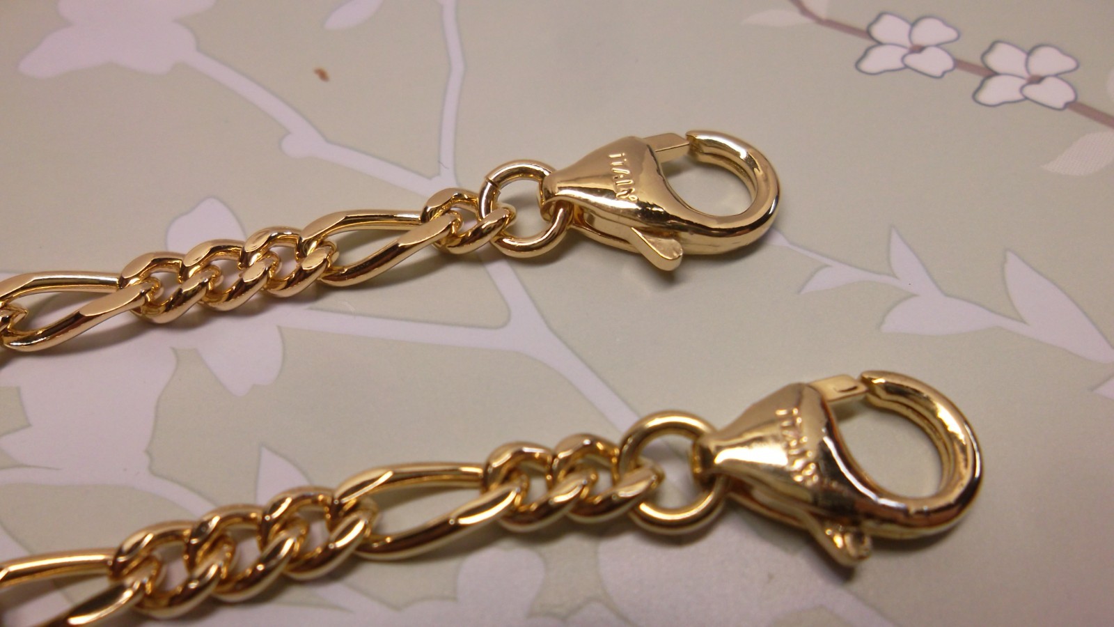 ITALY 18 K GP Italian Byzantine Chain Necklace & Bracelet Set * CLASSIC STYLE