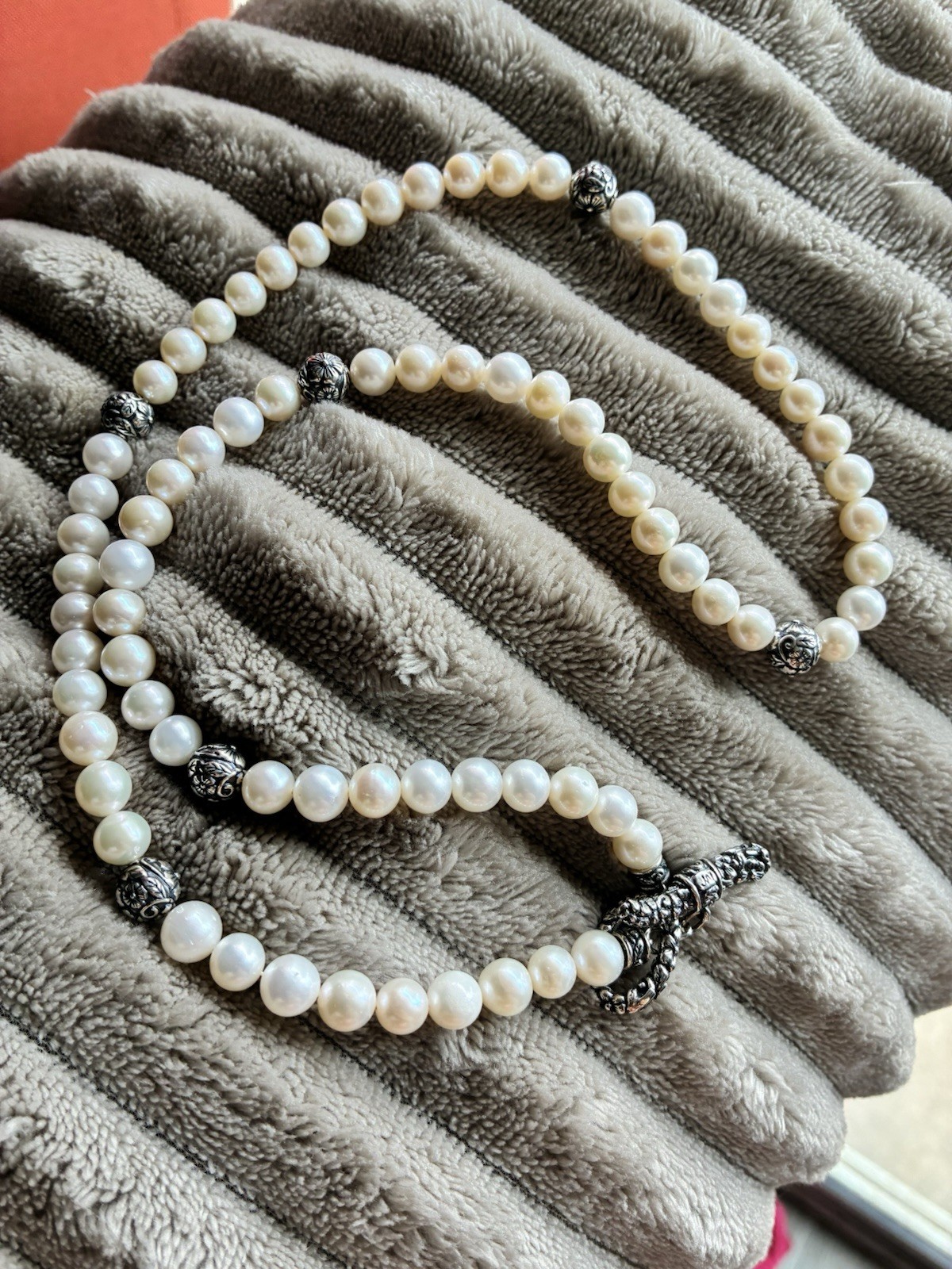 JAI John Hardy Sterling Silver & Cultured Freshwater Pearl Floral Bead Necklace