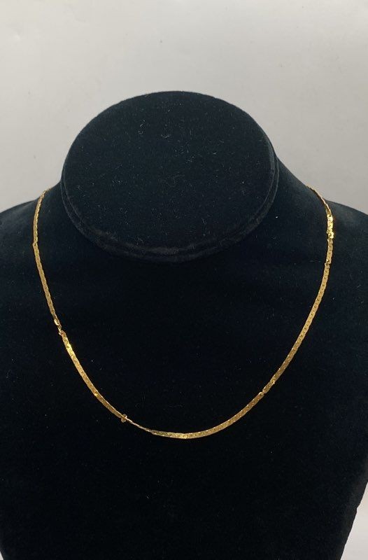 14K Yellow Gold Flat Link Chain Necklace Italy OroAmerica 17.5″ 4.6g
