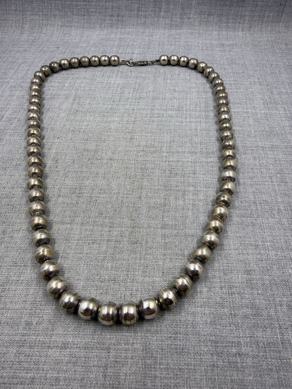 Sterling Silver .925 8mm Ball Bead Necklace 20.5″ (45 Grams)