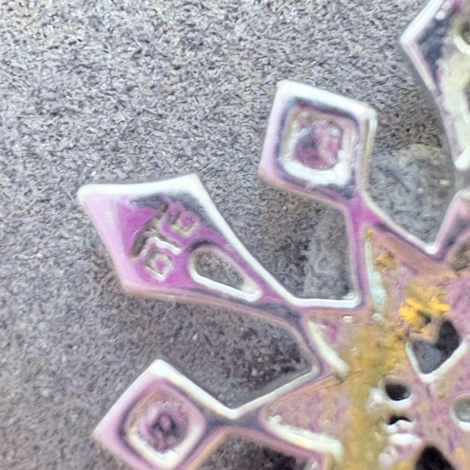 Illusion Stone Snowflake Pendant Sterling Silver 925 Size 0.75″ Length
