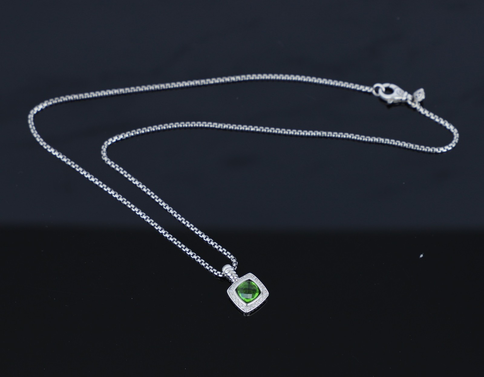 Women’s David Yurman Sterling Silver Peridot Albion Petite Enhancer Necklace