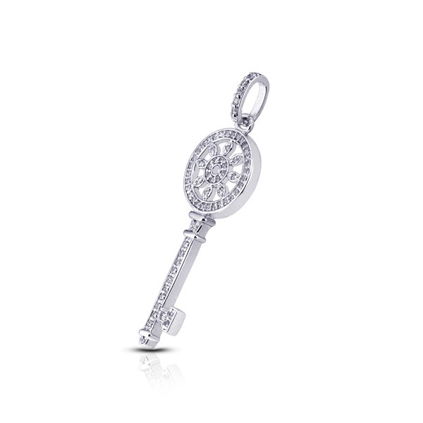 0.57ctw E VS1 Round Brilliant Earth Mined Certified Diamonds White Gold Pendant