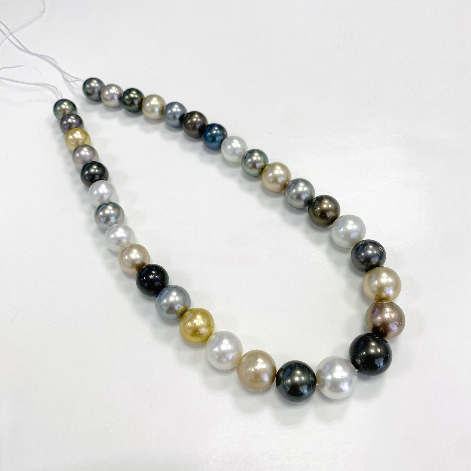 Tahitian Pearl Necklace Loose Strand 11mm-14mm Rounds Multicolor High Luster
