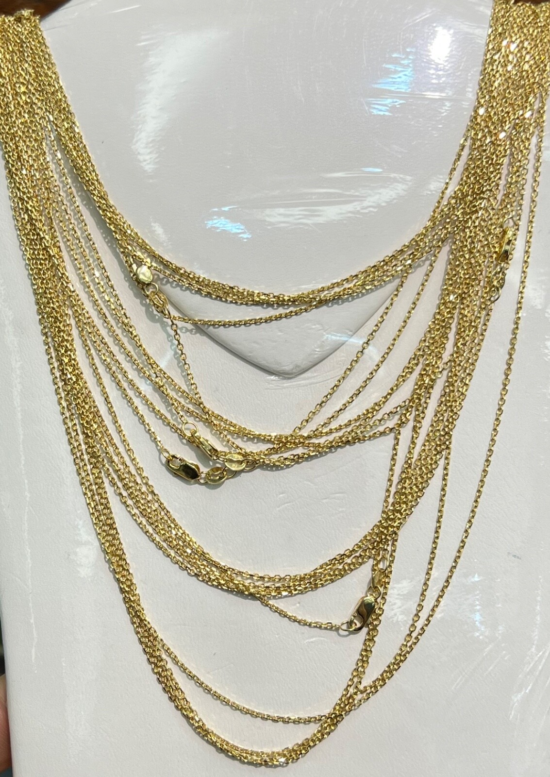 18k Solid Yellow Gold Small Anchor Chain Necklace for Unisex Kid Adult
