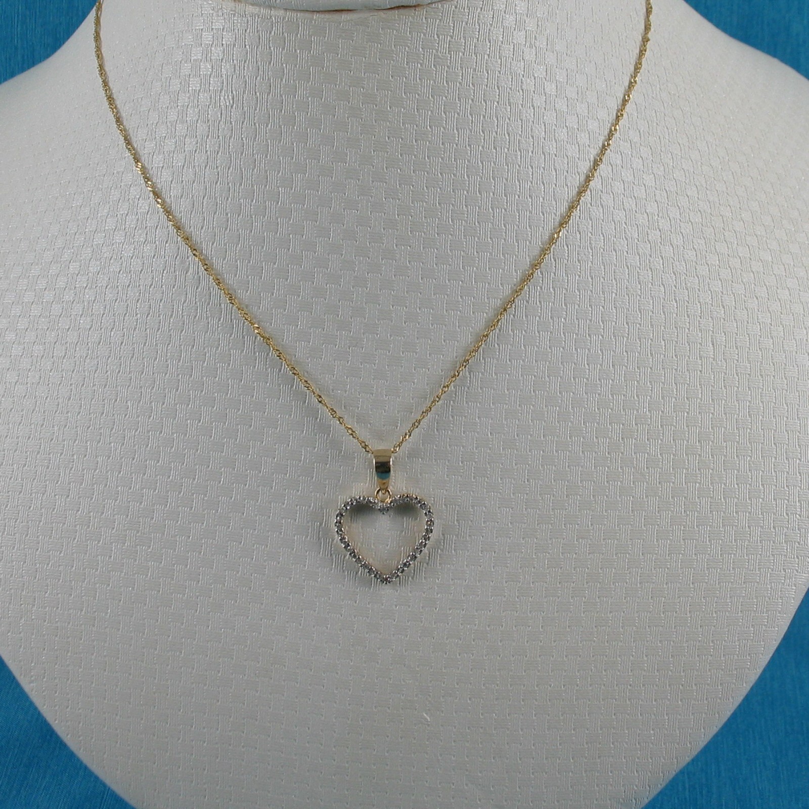 Beautiful & Love Heart 14kt Solid Yellow Gold Diamond Pendant Necklace