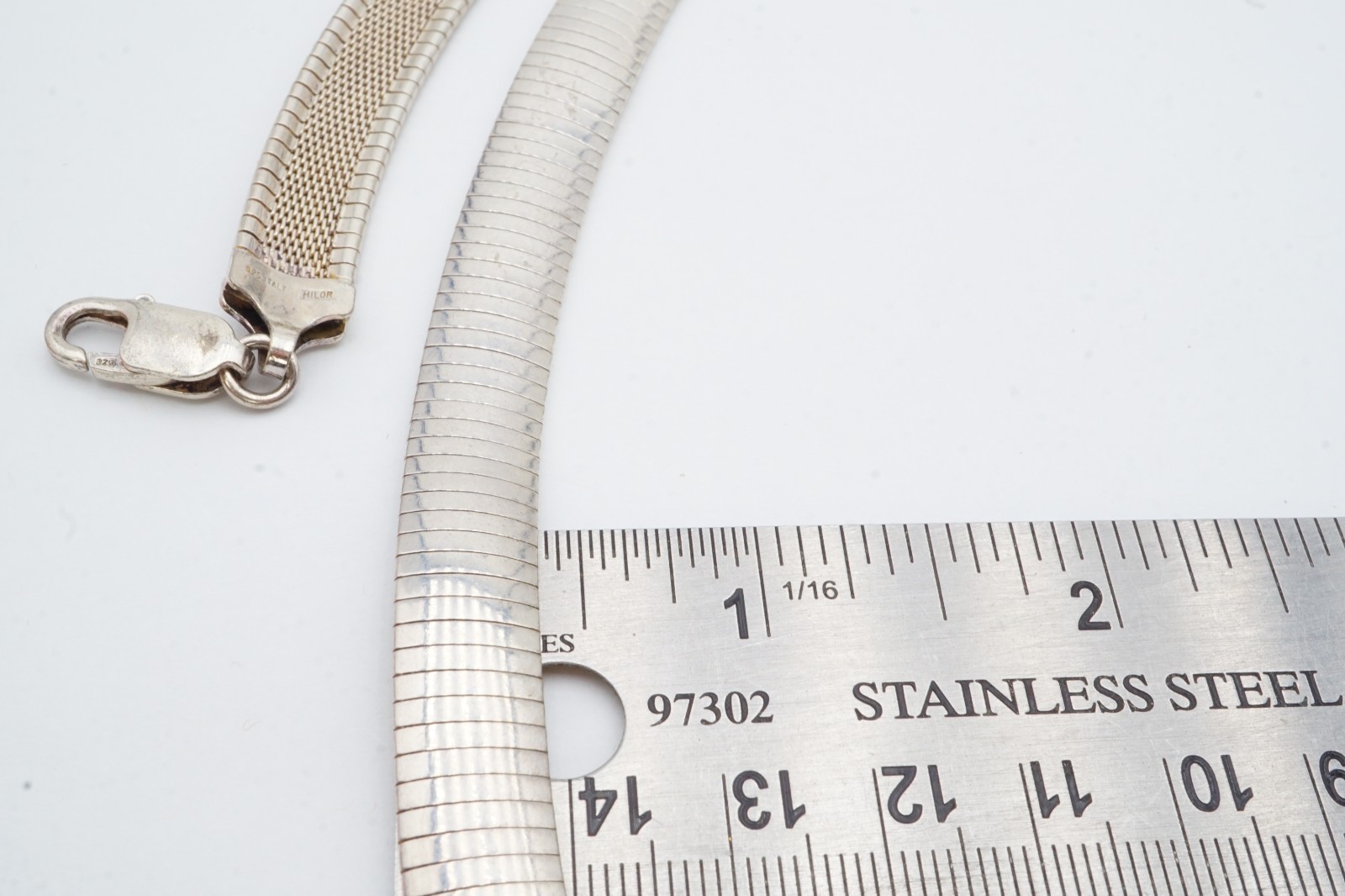 Milor Sterling Silver 925 Omega Necklace 18″ 10mm