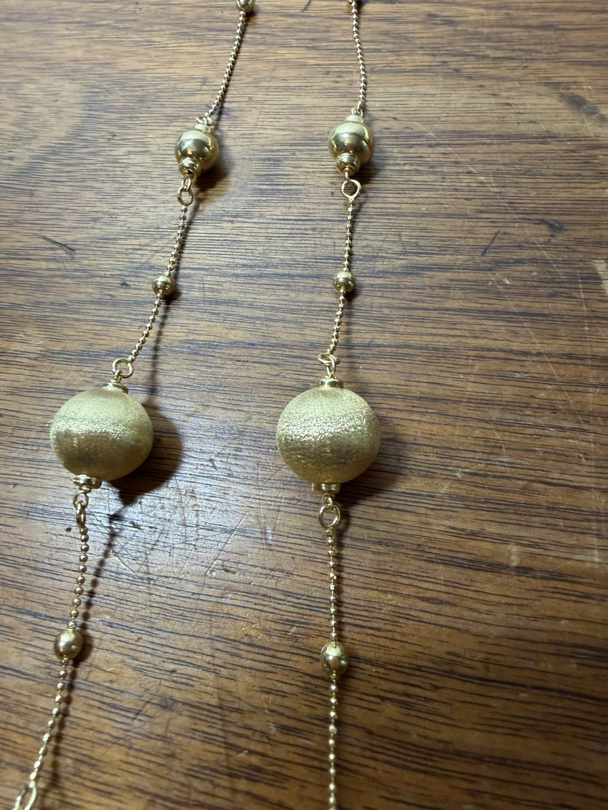 MILOR Italy 925 Vincenza 32” Gold Tone Ball Necklace Sterling Silver