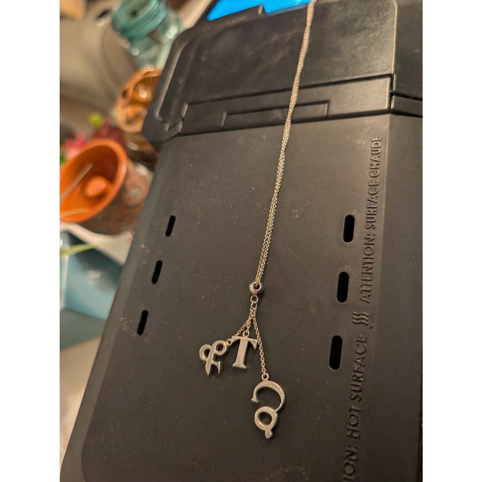 Authentic Tiffany & Co. Sterling Silver “T & Co.” Dangle Lariat Necklac