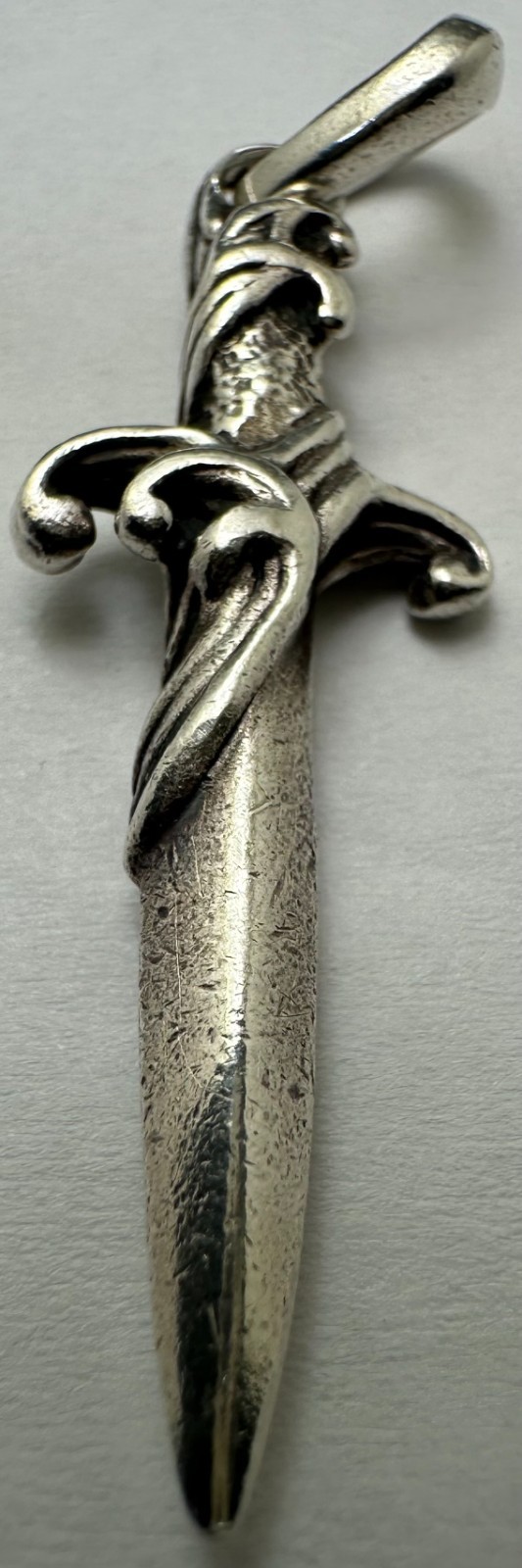 David Yurman 925 Sterling Silver Small 2″ Inch Waves Dagger Amulet Pendant