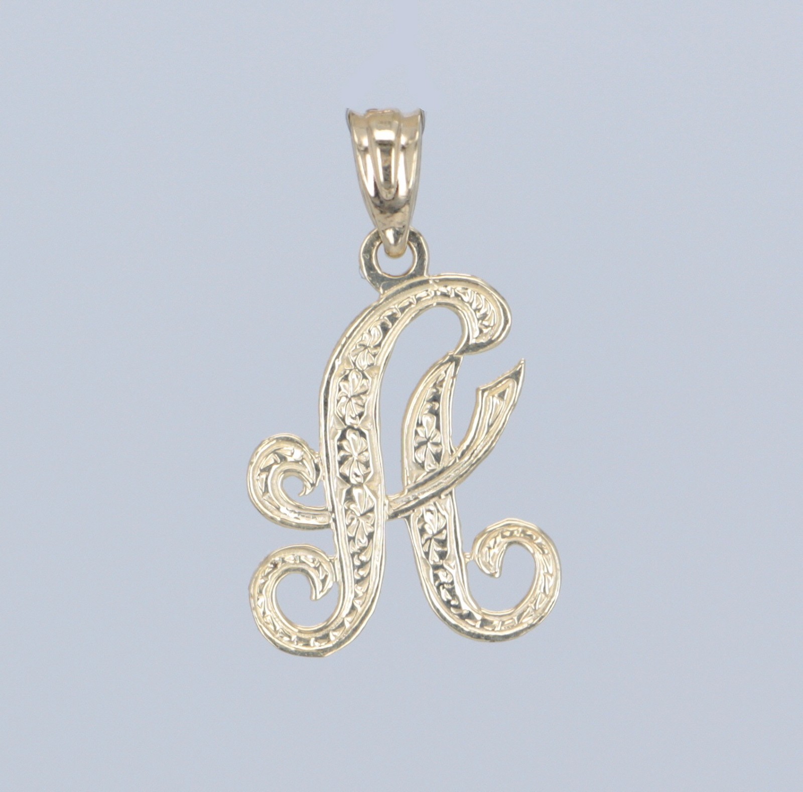 14k Yellow or White Gold Initial Letter D Alphabet A-Z Charm Pendant