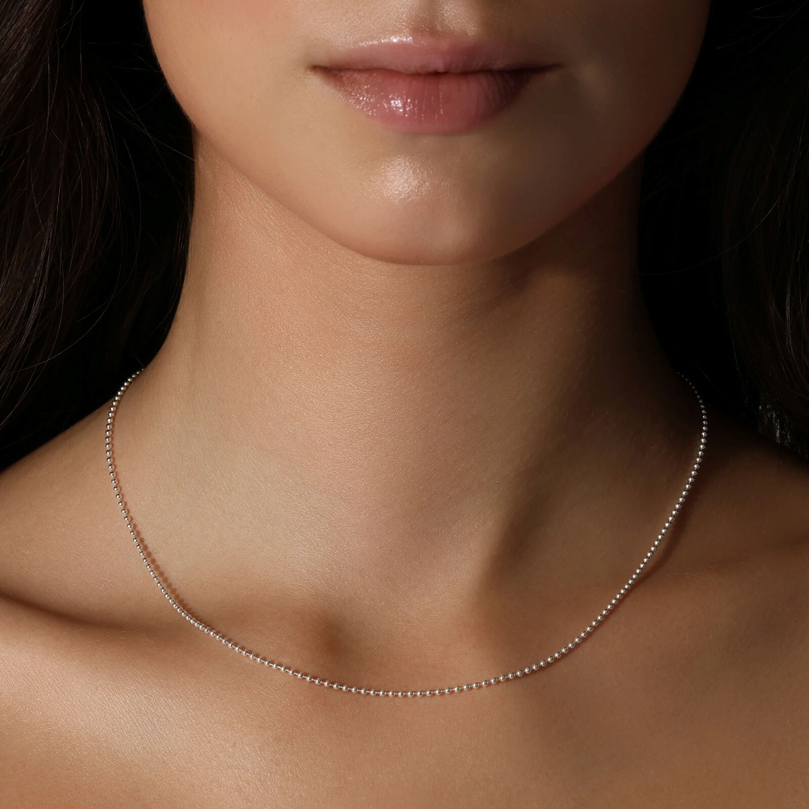 Italian Made 925 Sterling Silver 1.5MM Bead Ball Chain Necklace 14″-36″