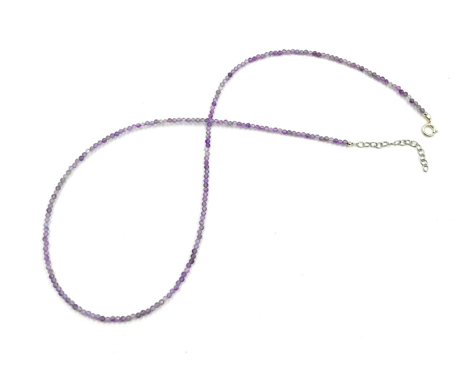 Genuine Amethyst Bead 925 Silver Necklace Jewelry Women Handmade USA SELLER