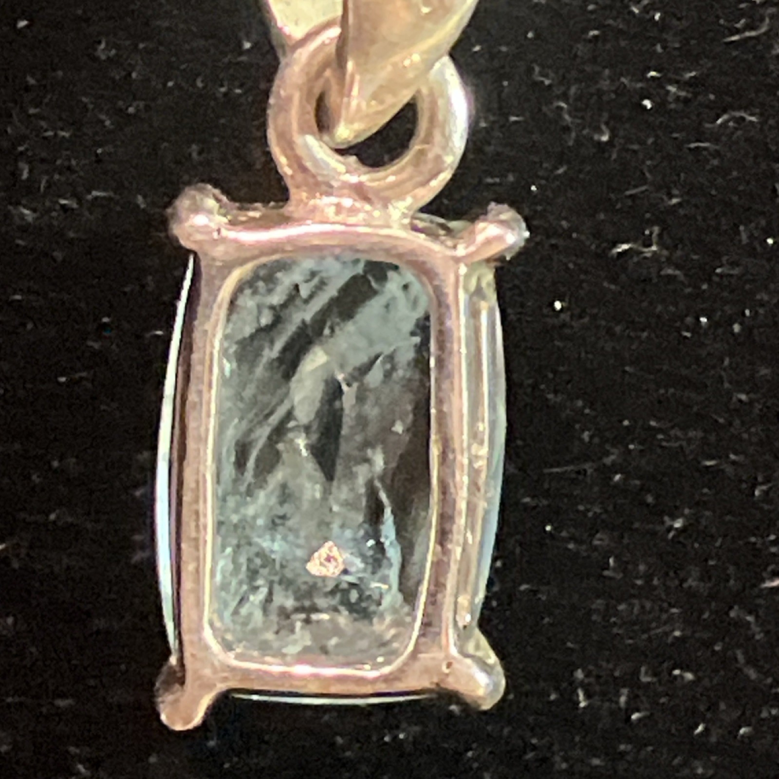 LUX Sterling Silver 925 Cushion Aquamarine Pendant Prong setting 18″ Chain Blue