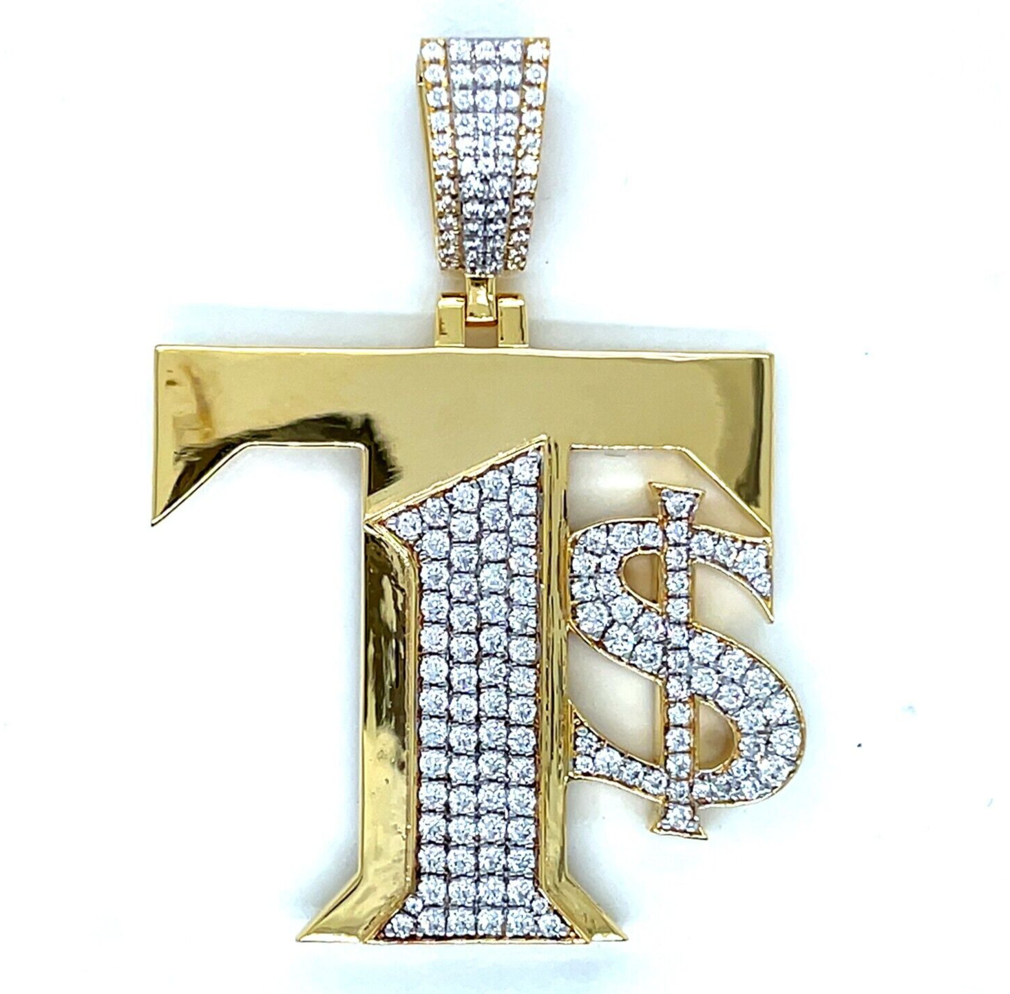 Personalised Letter Pendant , custom make Gift for Him , Lab Made Diamond .