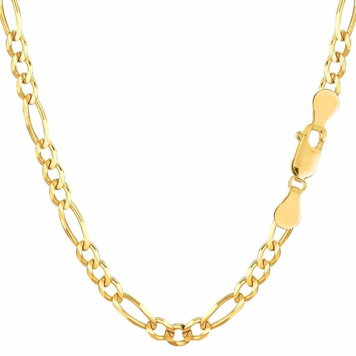 Solid 10K Real Yellow Gold Figaro Link Chain 2mm-8mm Wide 7″-30″ Necklace Men