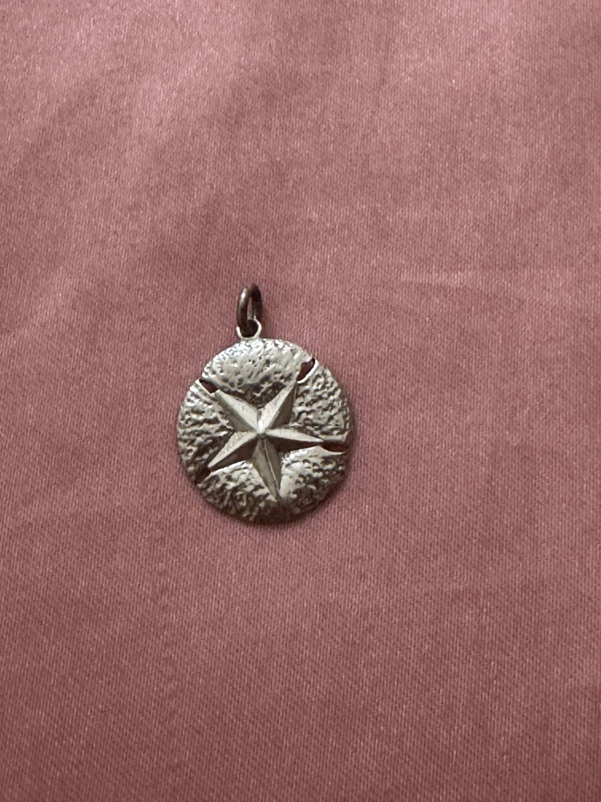 925 Sterling Silver Sand Dollar Round Star Disc Charm Pendant ATI Signed