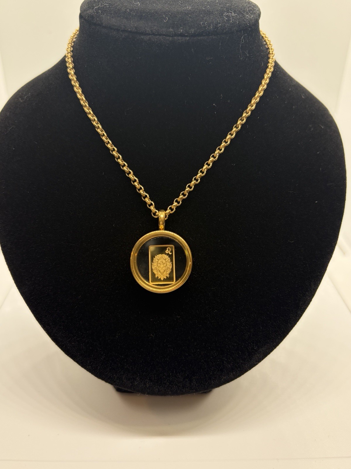 PAMP 24K Gold Leo Zodiac Ingot Pendant Necklace Chain 925 Silver Clear Case K24⁠