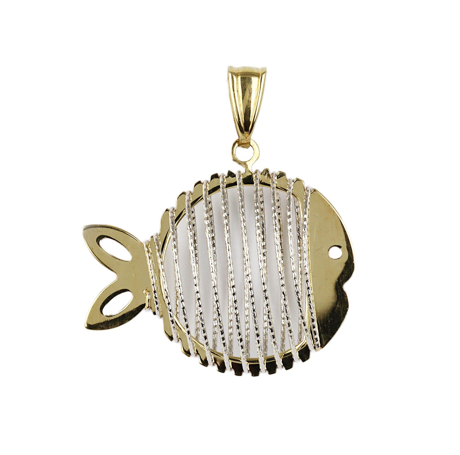 Women’s 14k Yellow & White Gold Fish Pendant