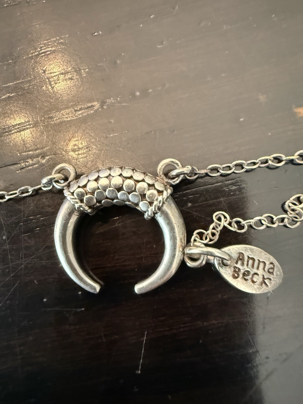 Anna Beck Sterling Silver Horn Necklace Adjustable Stackable